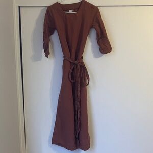 Brown / Burnt Orange Long Dress with Sleeves